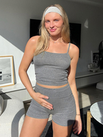 Schlichtes Hosenset mit Spaghettiträgern sportlich-lässig 2-teiliges Set