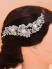 Schmetterling Braut Kamm Silber Kopfschmuck Strass Perlen Hochzeit Haarschmuck