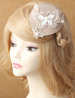 Schmetterling Fascinator Hut Spitze Perle Dekor Abend Hut