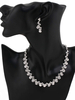 Schmuck Set Hochzeit Ohrringe Halskette Silber Braut Accessoires