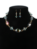 Schmuck-Sets Blau Grün Kristall Durchbohrt 2-teiliges Gelee-Schmuck-Set