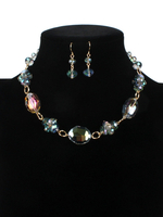 Schmuck-Sets Blau Grün Kristall Durchbohrt 2-teiliges Gelee-Schmuck-Set