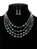 Schmuck-Sets Blau Grün Kristall Durchbohrt 2-teiliges Gelee-Schmuck-Set