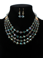 Schmuck-Sets Blau Grün Kristall Durchbohrt 2-teiliges Gelee-Schmuck-Set