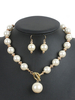 Schmuck-Sets Blondes ABS-Kunststoffimitat Perle durchbohrt 2-teiliges geometrisches Schmuckset