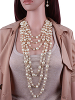 Schmuck-Sets Ecru White Pearl Imitation Pearl Pierced 2-teiliges geometrisches Schmuckset