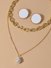 Schmuck-Sets Imitation Pearl 2-teilige Kettenhalskette und Ohrringe