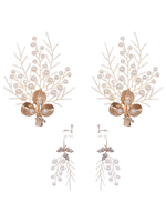 Schmuckset für Hochzeit wunderschöne Perle Ohrclip Metall