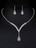 Schmucksets Silber Karabinerverschluss Metalllegierung Strass Durchbohrt 2-teiliges Schmuckset