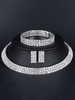 Schmucksets Silber Karabinerverschluss Metalllegierung Strass Durchbohrt 3-teiliges Schmuckset