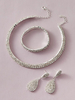 Schmucksets Weißer Karabinerverschluss Strass-Legierung durchbohrt 3-teiliges Metallic-Schmuckset