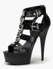 Schnalle Plattform offener Spitze PU Leder Sexy Sandalen