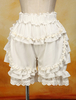 Schöne Ecru Cotton Lolita Bloomers Spitze-Ordnungs-Rüschen in Ekrü-Weiß Lolita Hosen 2021