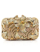 Schöne Hochzeit Handtasche für die Braut in Champagnerfarbe