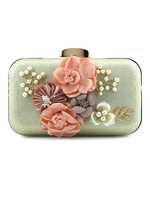 Schöne Hochzeit Handtasche für die Braut mit Farbblock im eleganten & luxuriösen Stil Boxtasche Kunststoff