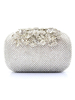 Schöne Hochzeit Handtasche für die Braut mit Pop-Art Muster klein und Kunstdiamanten im eleganten & luxuriösen Stil in waagerechter Form Strass