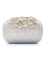 Schöne Hochzeit Handtasche für die Braut mit Pop-Art Muster klein und Kunstdiamanten im eleganten & luxuriösen Stil in waagerechter Form Strass