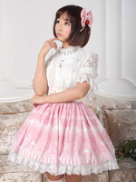 Schöne rosa Spitze gedruckt aus Polyester Lolita Kleid