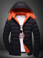 Schneejacke mit figurbetonendem Design und Farbblock Baumwollfasern für Winter im schicken & modischen Style mit Kapuze für Alltag