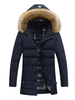 Schneejacke SLIM FIT Parka warmhaltend mit Print Polyester im schicken & modischen Style und Kapuze und Reißverschluss für Openair