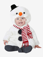 Schneemann Overall für Weihnachten Weiß Polyester Faser Overall Schal Polyester Weihnachtsferien Kostüme Komplettset
