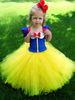 Schneewittchen Blumenmädchenkleider Square Neck Polyester Kurze Ärmel Tee Länge A Line Tüll Kinder Party Kleider