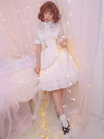 Schöner Lolita Rock Chiffon mit Falten in Schwarz