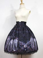 Schöner Lolita Rock Polyester mit Rüschen und Print und Hellrosa
