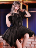 Schönes Lolita Kleid Chiffon mit Falten gotisch in Schwarz