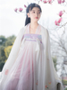 Schönes Lolita Kleid Chiffon mit viereckigem Ausschnitt und Falten Chinesische Stil in Weiß