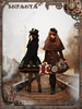 Schönes Lolita Kleid im Steampunk-Style gedruckt Pullover Kleid nur Jumper Rock enthalten