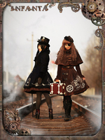 Schönes Lolita Kleid im Steampunk-Style gedruckt Pullover Kleid nur Jumper Rock enthalten