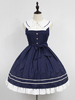 Schönes Lolita Kleid Polyester mit Umlegekragen und Rüschen Seemann