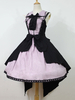 Schönes Lolita Kleid Polyester mit viereckigem Ausschnitt und Spitzen gotisch