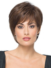 Schönheit Make-up Menschliches Haar Perücke 2021 für Damen aus Echthaare in Dunkelbraun im schicken & modischen Style Pixies & Boycuts Perücke