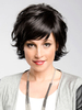 Schönheit Make-up Menschliches Haar Perücke 2021 für Damen im schicken & modischen Style Echthaare Stufenschnitt in Schwarz