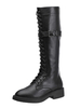 Schnürstiefel schwarz Runde Toe Schnalle Kniehohe Stiefel