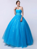 Schulterfreies Ball Gown Kleid mit Herz-Ausschnitt in Blau