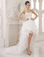 Schulterfreis Low-High Brautkleid mit Herz-Ausschnitt Milanoo
