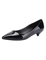 Schwarz Abendschuhe 2021 Übergröße Kitten Heel Pumpen Damen Slip-on-Pumpen