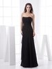 Schwarz Bridesmaid Kleid trägerlos rückenfreie Spitze Chiffon Kleid