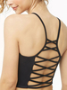 Schwarz Cami Top Cross Back ausgeschnitten Frauen Camis