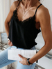 Schwarz Cami Top Lace Polyester Sexy Frauen Camis