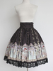 Schwarz Druck synthetische Lolita Rock für Frauen