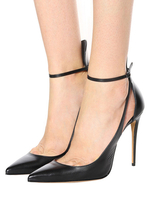 Schwarz High Heels 2020 Frauen Spitze Pumps mit KnöchelrieHerren Übergröße Abendschuhe