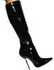 Schwarz Knie Hoch Stiefel 2020 Frauen Sexy Schuhe Spitz Zehe Hoch Absatz Stiefel