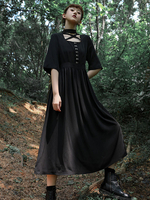 Schwarz Lolita OP Kleid Kreuz vorne Lolita One Piece Kleider