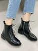 Schwarz Martin Stiefel PU-Leder-runde Zehe-Reißverschluss-Ankle-Boot