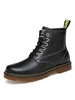Schwarz Martin Stiefel Rindsleder Round Toe Lace Up Ankle Boots für Männer