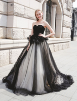 Schwarz Pageant Party Kleid 2021 Damen Trägerlos Tülle Luxus Prinzessin Kleider